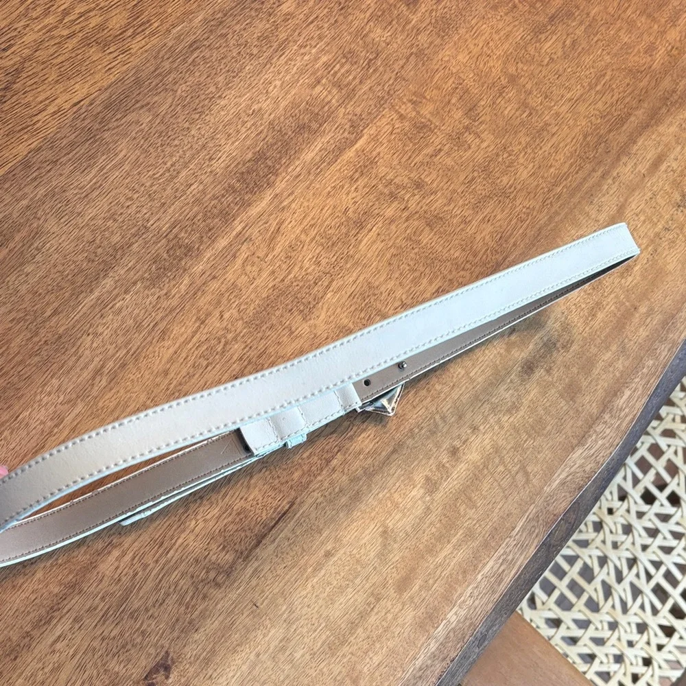 Guess White Leather Belt